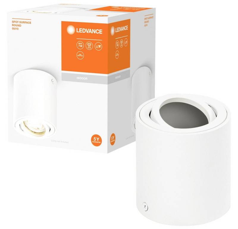 Ledvance Deckenleuchte LEDVANCE SPOT SURFACE ROUND 4058075758667 Aufbauleuchte GU10 Weiß von Ledvance