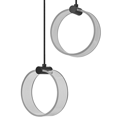 LEDVANCE Decor Circle dekorative Pendelleuchte, 2-flammig, PL, 14W, 930lm, 3000K/4200K/6500K, warmweiß/kaltweiß/Tageslicht, Click-CCT, nicht dimmbar, IP20, Kunststoff, schwarz, LED nicht austauschbar von LEDVANCE