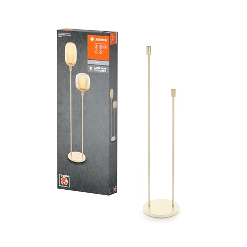 Ledvance Dekorative Stehleuchte mit 2x E27-Fassung, zwei Ständer (Höhe 78cm und 110cm), Beige, mit 1.8m Stromkabel, perfekt passende OSRAM 1906 LED Lampe separat erhältlich von Ledvance