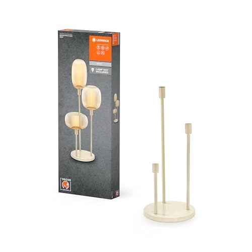 Ledvance Dekorative Stehleuchte mit 3x E27-Fassung, drei Ständer (Höhe 36cm, 59cm und 78cm), Beige, mit 1.8m Stromkabel, perfekt passende OSRAM 1906 LED Lampe separat erhältlich von LEDVANCE