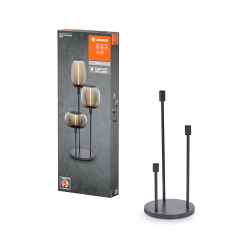 Ledvance Dekorative Stehleuchte mit 3x E27-Fassung, drei Ständer (Höhe 36cm, 59cm und 78cm), Dunkelgrau, mit 1.8m Stromkabel, perfekt passende OSRAM 1906 LED Lampe separat erhältlich von Ledvance