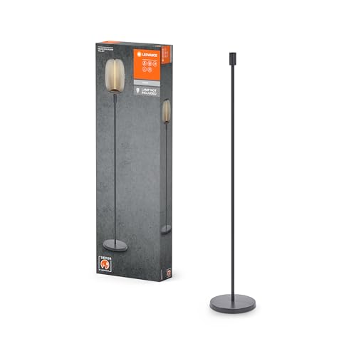 Ledvance Dekorative Stehleuchte mit E27-Fassung, großer Ständer (Höhe 146cm), Dunkelgrau, mit 1.8m Stromkabel, perfekt passende OSRAM 1906 LED Lampe separat erhältlich von Ledvance