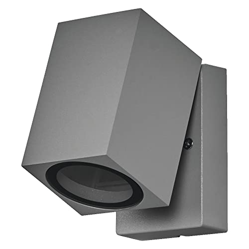 Ledvance ENDURA Classic Cube ADJ WALL Außen-Wandleuchte, silber, GU10-Sockel (max 35W), kann mit einfacher oder smarter Lampe bestückt werden, ausrichtbarer Leuchtenkopf, Schutzklasse IP44 von Ledvance