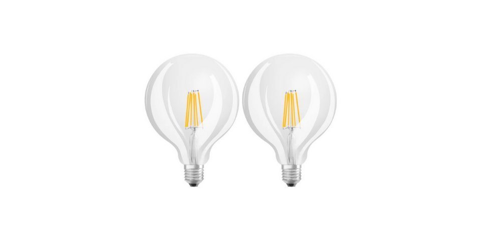 Ledvance LED-Leuchtmittel Classic Globe 125 LED Lampe 11W Dimmbar Glühbirne Leuchtmittel 2er, E27, 2 St., neutralweiss, Energiesparend,Filament,15000 Lebensdauer,4000K von Ledvance