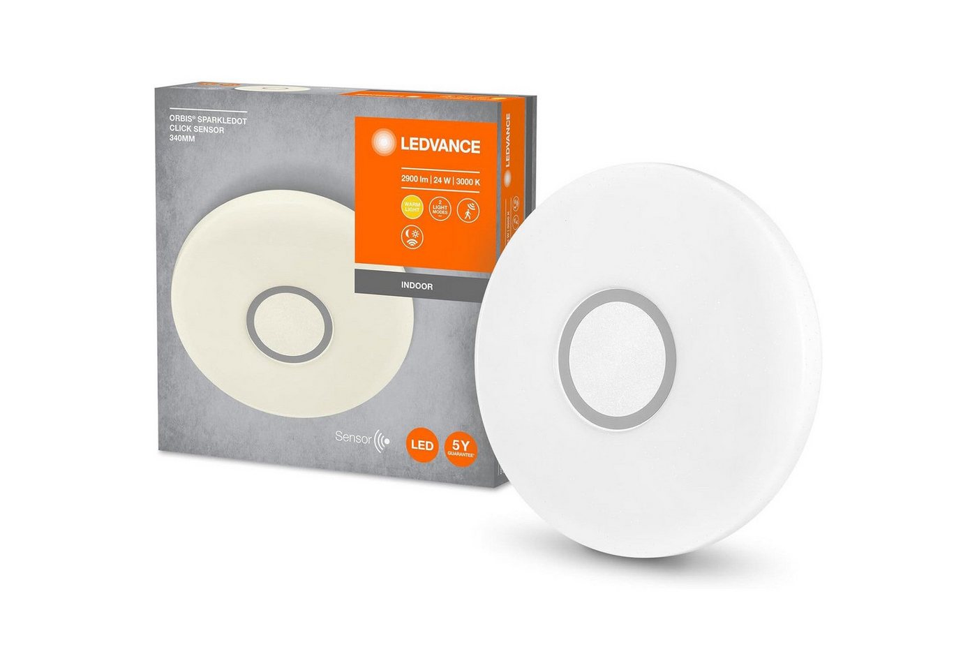 Ledvance LED-Leuchtmittel ORBIS SPARKLE DOT CLICK SENSOR LED, Warmweiß, Deckenleuchte mit Bewegungsmelder Ledvance LED-Leuchtmittel ORBIS SPARKLE DOT CLICK SENSOR LED, Warmweiß, Deckenleuchte mit Bewegungsmelder von Ledvance