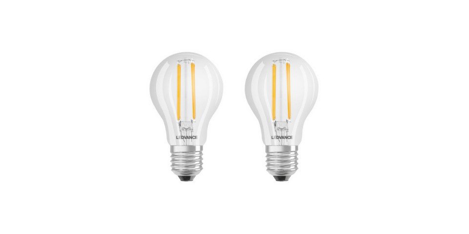 Ledvance LED-Leuchtmittel SMART WiFi LED Lampe E27 dimmbar 6W Warmweiß Birne Glühbirne [2er], E27, 2 St., Warmweiß, Wi-Fi Technology, Dimmbar, Energiesparend von Ledvance