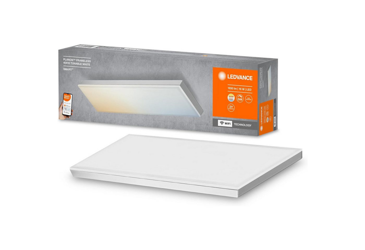 Ledvance LED-Leuchtmittel Smart+ Panel Planon Frameless LED, Weiß, Deckenleuchte Dimmbar 40cm x 10cm Ledvance LED-Leuchtmittel Smart+ Panel Planon Frameless LED, Weiß, Deckenleuchte Dimmbar 40cm x 10cm von Ledvance