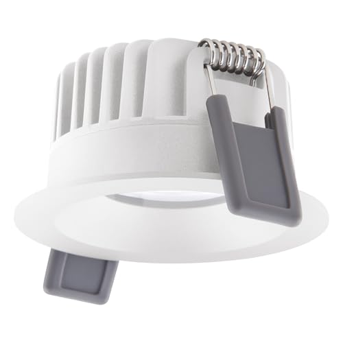 Ledvance LED-Spot Fix Aluminium Weiß 8W 640lm 36D - 927 Extra Warmweiß | Ausschnitt 68mm - IP44 - Höchste Farbwiedergabe - Dimmbar von Ledvance