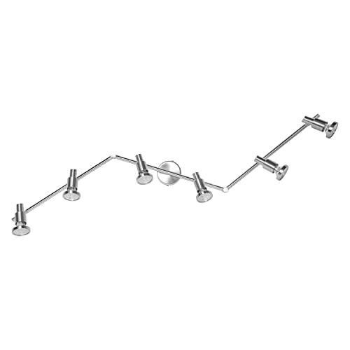 Ledvance LED Spotlight, 6-flammiger hochwertiger Spotstrahler aus Aluminium, geeignet für Wand und Decke Innen, austauschbare GU10-Leuchtmittel enthalten, Warmweiß (2700K), 3W, LED SPOT GU10 6x3W, Silber von LEDVANCE