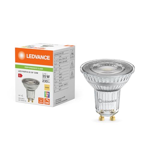 Ledvance Performance LED-Spot Reflektor GU10 PAR16 3.4W 230lm 36D - 930 Warmweiß | Höchste Farbwiedergabe - Dimmbar - Ersatz für 35W von Ledvance