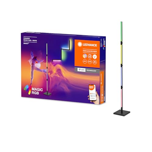 Ledvance SMART+ WIFI CONVERT Wand- & Stehleuchte, schwarz, 24W, 2320lm, regulierbares Weiß- & Farblicht, dimmbar, lange Lebensdauer, dynamischer Magic RGB-Lichteffekt, App-steuerbar, 2700K - 6500K von Ledvance