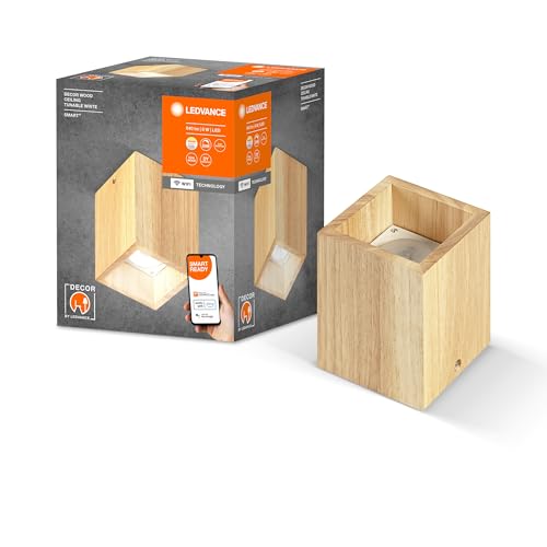 Ledvance SMART+ WiFi-Deckenleuchte DECOR Wood, 8W, 640lm, regulierbares Weißlicht (3000K bis 6500K), dimmbar, FSC-zertifiziertes Holz, steuerbar per App, kompatibel mit Amazon, Google und Co. von Ledvance