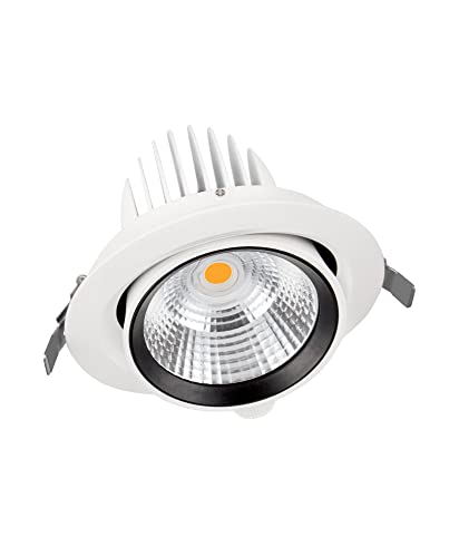 LEDVANCE Schwenkbarer Einbaustrahler, aluminium | energiesparend, Ersatz für 1x70W HID, warm weiß | SPOT VARIO DN 170 35W 3000K 24DEG WT von Ledvance