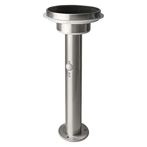 LEDVANCE Stehleuchte für Aussenanwendung | ENDURA STYLE | Solar Sensor POST Double Circle 40cm | warmweiss | 6W | Edelstahl | mit Bewegungs- & Tageslichtsensor von LEDVANCE