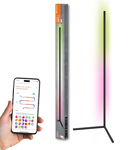 LEDVANCE WIFI LED Stehleuchte RGBW, weiß 2700-6500k, 10W, 600lm, 1400mm, App oder Sprachassistent wie Alexa, Google und co. SMART WIFI FLOOR Corner Für Innenanwendung von LEDVANCE