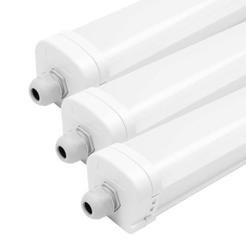 3-Pack LED Feuchtraumleuchten, LED Licht, Tageslichtlampe, Deckenleuchte, Deckenlampe Lang, Innenleuchte, Außenlampe, 150 cm, Samsung LED, IP65, 48W, 140 lm/W, 6500K, Verlinkbar, 5 Jahre Garantie von Ledvion