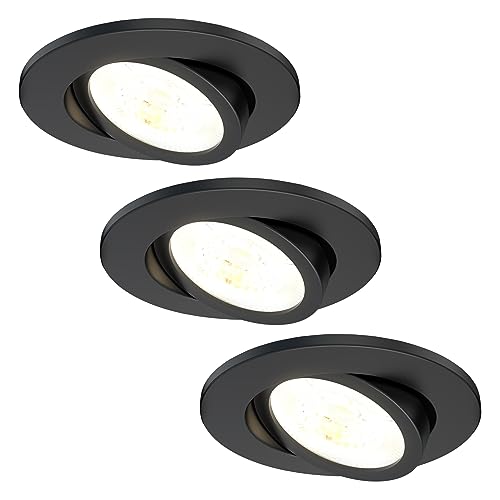 Ledvion 3er Pack Dimmbarer LED Einbaustrahler, IP65, 7W, CCT, ø90mm, 5 Jahre Garantie, 5 Jahre Garantie Badezimmer Einbaustrahler, Deckenstrahler Einbaustrahler, Einbaustrahler von Ledvion