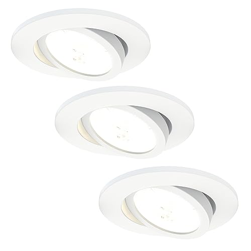 Ledvion 3er Pack Dimmbarer LED-Einbaustrahler, IP65, 7W, CCT, ø90mm, 5 Jahre Garantie Badezimmer-Einbaustrahler, Deckenstrahler Einbaustrahler, Einbaustrahler von Ledvion