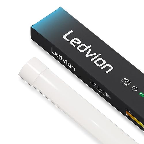 Ledvion 5er-pack LED Batten 120 cm, Integrierte Röhrenlampe, 40W Lichtleise, 4800 Lumen, 4000K, Deckenleuchte für innenanwendungen, Tageslichtweis von Ledvion