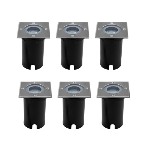 Ledvion - 6X LED Einbauleuchten Quadrat, IP67, GU10, 1m Kabel, Außenbeleuchtung, Terrassenbeleuchtung Ledvion - 6X LED Einbauleuchten Quadrat, IP67, GU10, 1m Kabel, Außenbeleuchtung, Terrassenbeleuchtung von Ledvion