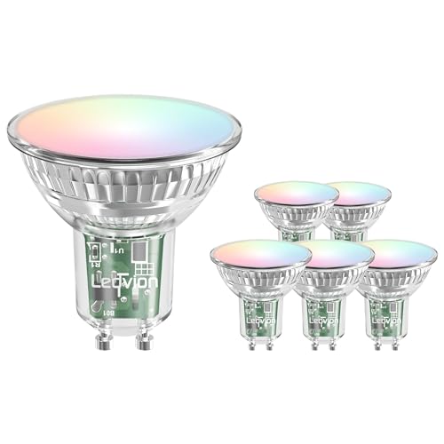 Ledvion - 6x Smart CCT GU10 LED Spot, 2700-6500K, 5W, 345 Lumen, Dimmbar, WLAN Beleuchtung, Wi-Fi Licht, Alexa & Google Home von Ledvion