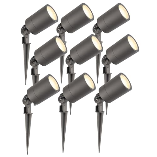 Ledvion - 9X LED Gartenstrahler, Anthrazit, IP65, 5W, 2700K, 2M Kabel, LED Spots, Gartenspots Ledvion - 9X LED Gartenstrahler, Anthrazit, IP65, 5W, 2700K, 2M Kabel, LED Spots, Gartenspots von Ledvion