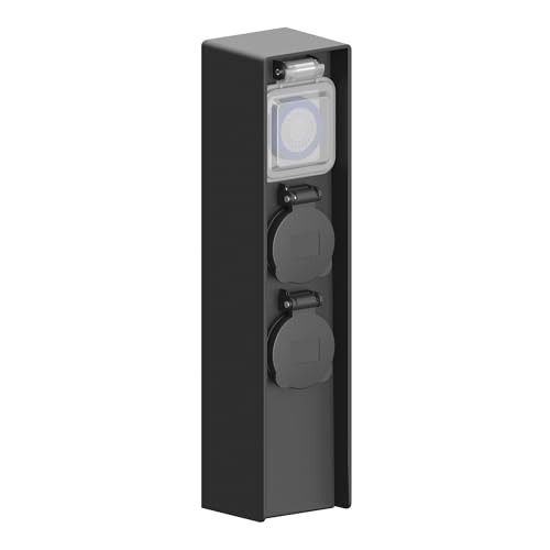 Ledvion - Außensteckdose mit Pfahl, Inkl. Timer, 2 Steckdosen, Wasserdicht IP44, 3 Jahre Garantie von Ledvion