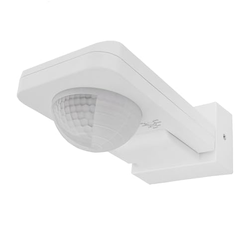 Ledvion Bewegungsmelder Aufputz Mit Dämmerungsschalter, Deckenmontage, IP65, Neigbar 360°, Arbeitsfeld 20m Reichweite, Wandmontage Lichtsensor Weiß von Ledvion