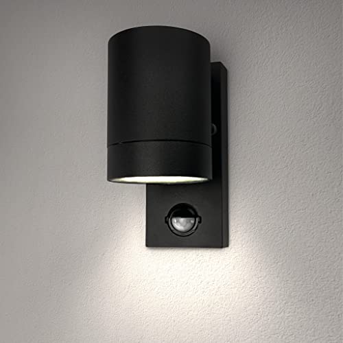 Ledvion Colorado, LED Wandleuchte Außen mit Sensor, Schwarz, Wandlampe, Außenlampe, Bewegunsmelder, G10 Fassung, IP54 von Ledvion