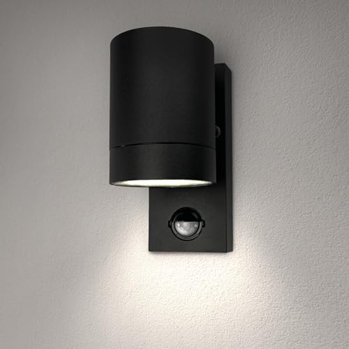 Ledvion Colorado, LED Wandleuchte Außen mit Sensor, Schwarz, Wandlampe, Außenlampe, Bewegunsmelder, G10 Fassung, IP54 von Ledvion