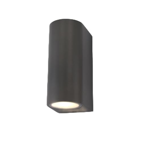 Ledvion - LED Wandlampe, 5W, 2700K, Anthrazit & Rund, GU10 Spot, IP54, Up&Down Licht, Außenlampe von Ledvion