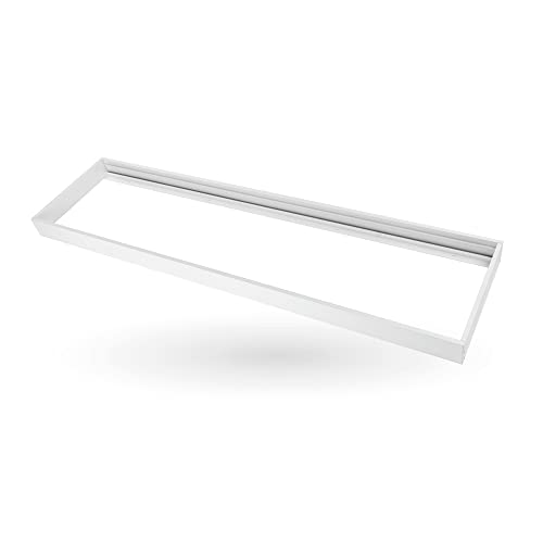 Ledvion Einbau Rahmen für LED Panel, Deckenleuchten-Aufbau, 120x30 cm, Aluminium, Weiß, Montagerahmen Deckenlampen von Ledvion