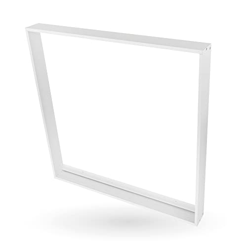 Ledvion Einbau Rahmen für LED Panel, Deckenleuchten-Aufbau, 60x60 cm, Aluminium, Weiß, Montagerahmen Deckenlampen von Ledvion