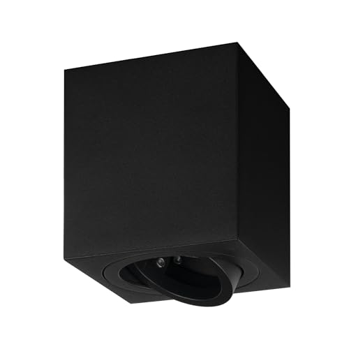 Ledvion - LED Aufbauspots Quadratisch, Dimmbare, Schwarz ø80mm, IP20, GU10 Fassung, Deckenleuchte von Ledvion