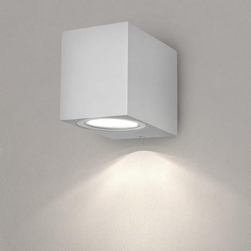 Ledvion - LED Wandlampe Hydra, Weiß, Quadrat, Mit 1x GU10 Down, IP54 von Ledvion