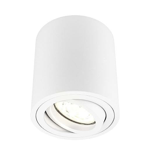 Ledvion - LED Aufbauspots Rund, Dimmbare, 5W, 2700K, Weiß, Deckenleuchte von Ledvion