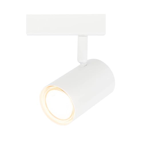 Ledvion LED-Deckenstrahler Weiß 1-Licht, Dimmbar, 5W, 2700K, Neigbar, GU10-Fassung, Aufputzmontage, Weiß Lampe, Rechteck Lampe, Beleuchtung, IP20, GU10-Fassung, Inkl. GU10-Lampe von Ledvion