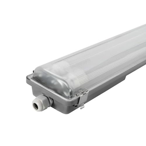 Ledvion LED-Feuchtraumleuchte 150CM, Für Zwei 28 Watt, 6500K, 5180 Lumen, IP65, Inkl. LED-Röhre mit 185 Lumen pro Watt, Mit Edelstahlbefestigung, Mehr als 75.000 Stunden, Staub- und Sprengwirkungsfrei von Ledvion