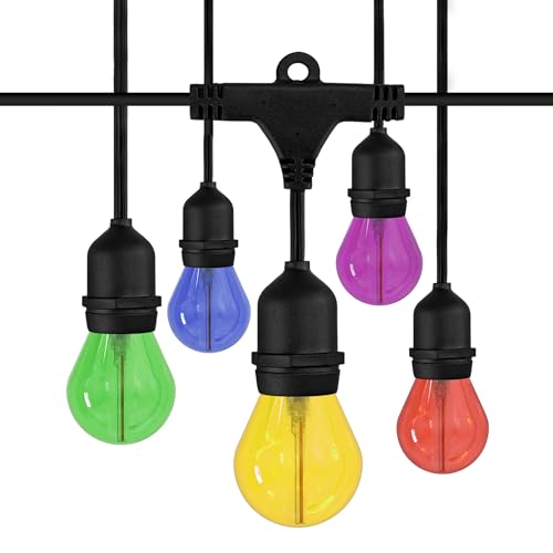 Ledvion - LED Lichterkette, 5M, Inklusive 6x Multicolor E27 LED, 1W, 2100K, Inklusive 6 Gold Filament LED-Lampen, IP65 Ledvion - LED Lichterkette, 5M, Inklusive 6x Multicolor E27 LED, 1W, 2100K, Inklusive 6 Gold Filament LED-Lampen, IP65 von Ledvion