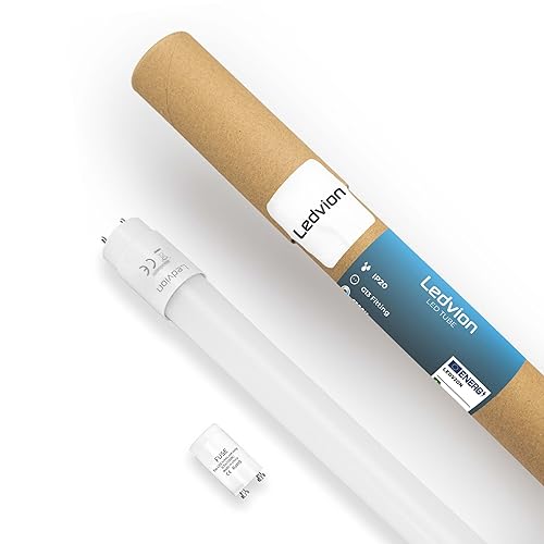 Ledvion - LED-Röhre, 60CM, 7W, Neon, 6500K, 1120 Lumen, Kaltweiß Deckenleuchte, gleichmäßiges Licht von Ledvion