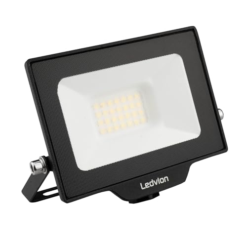Ledvion - LED Flutlicht, Inkl. 0,5 m Kabel, 20 Watt, 6000K, 2200 Lumen, IP65 Wasserdicht, Inkl. Schnellanschluss Ledvion - LED Flutlicht, Inkl. 0,5 m Kabel, 20 Watt, 6000K, 2200 Lumen, IP65 Wasserdicht, Inkl. Schnellanschluss von Ledvion