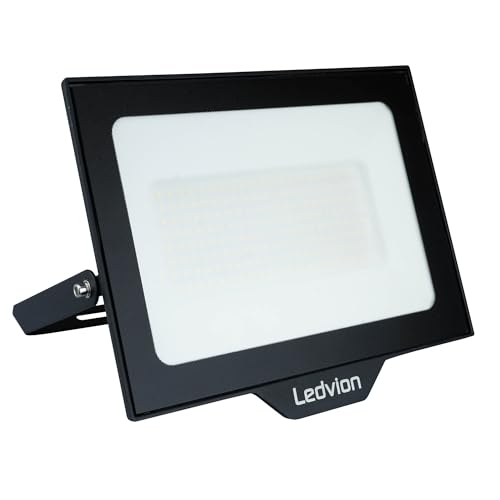 Ledvion LED Strahler, Inkl. 0.5M Kabel, 100 Watt LED Strahler, 6000K Weitstrahl, 12000 Lumen Arbeitslicht, Außen Strahler IP65 wasserdicht, Strahler mit Schnellkupplung von Ledvion