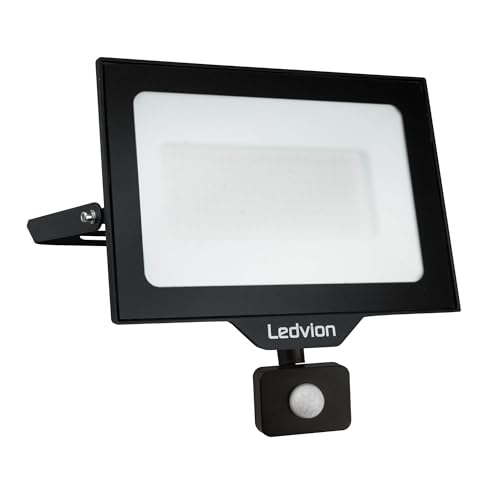 Ledvion LED Strahler, 100 Watt Osram LED Fluter, 6500K Scheinwerfer, 12000 Lumen Arbeitsbeleuchtung, Außenstrahler IP65 Wasserdicht, Flutlicht mit Schnellanschluss von Ledvion