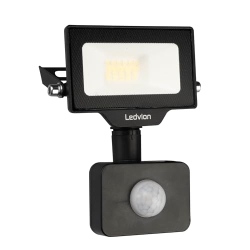 Ledvion - LED Flutlichter mit Bewegungsmelder, 10 Watt, 6000K, 1100 Lumen, IP44, Mit Schnellanschluss & 2 Jahre Garantie von Ledvion