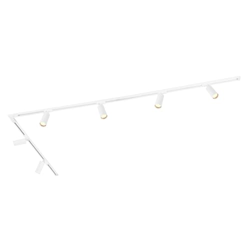 Ledvion - LED Stromschienenbeleuchtung 3M + 6 Stromschienenstrahler (Weiß, Dimmbar, GU10 Fassung), 1-Phasen Stromschienenleuchte von Ledvion