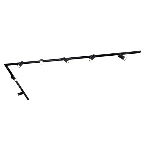 Ledvion - LED Stromschienenbeleuchtung 3M + 7 Stromschienenstrahler (Schwarz, Dimmbar, GU10 Fassung), 1-Phasen Stromschienenleuchte von Ledvion