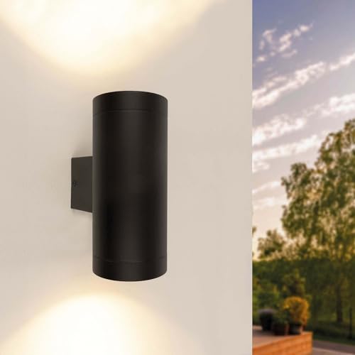Ledvion - LED-Wandleuchte mit Sensor, GU10-Fassung, IP44 Spritzwassergeschützt, Schwarz, Außenleuchte, LED-Wandleuchte Außen Ledvion - LED-Wandleuchte mit Sensor, GU10-Fassung, IP44 Spritzwassergeschützt, Schwarz, Außenleuchte, LED-Wandleuchte Außen von Ledvion