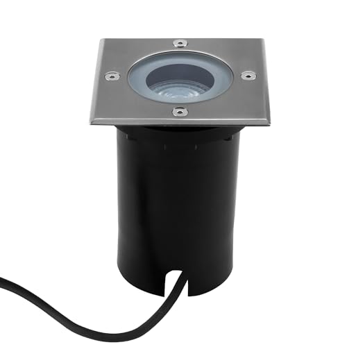 Ledvion - LED Bodenstrahler Quadrat, IP67, GU10 Fassung, 1m Kabel, Außenleuchte, Gartenbeleuchtung von Ledvion