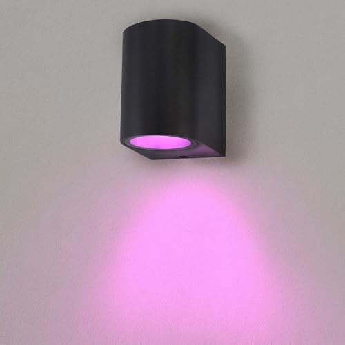 Ledvion - SMART LED Wandleuchte Sacramento, GU10 Up&Down, IP54, Schwarz & Quadratisch, Außenleuchte, Außenbeleuchtung von Ledvion