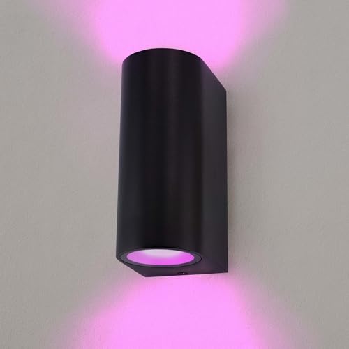 Ledvion - SMART LED Wandleuchte Santa Barbara, RGBWW, IP54, Schwarz, Innen/Außen, Außenleuchte, Gartenbeleuchtung von Ledvion